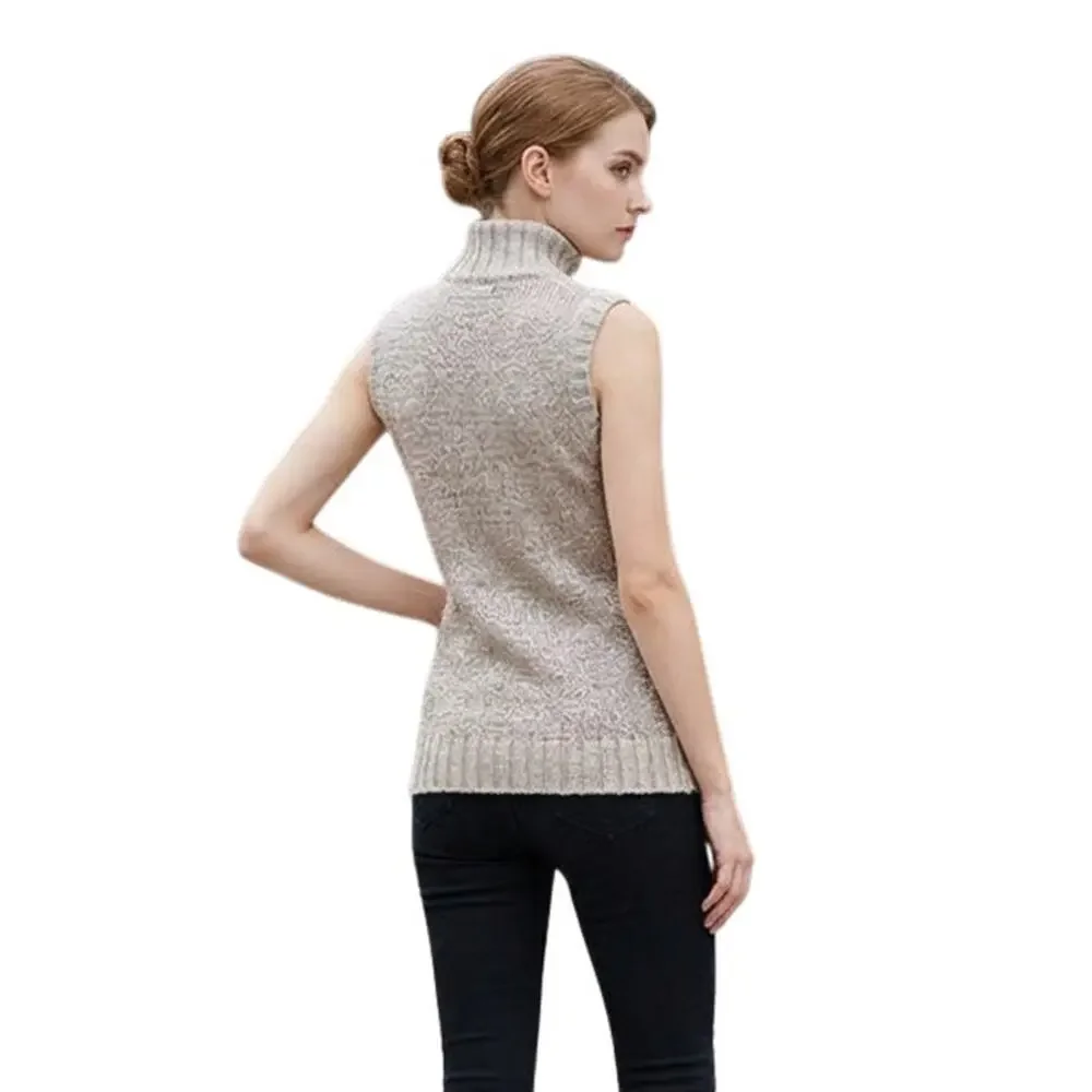 Rachel Roy Beige Eyelash Knit Sleeveless Vest, M